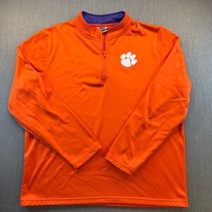 Clemson Tigers Sweatshirt Men’s Large 1/4 Zip Pullover Orange NCAA